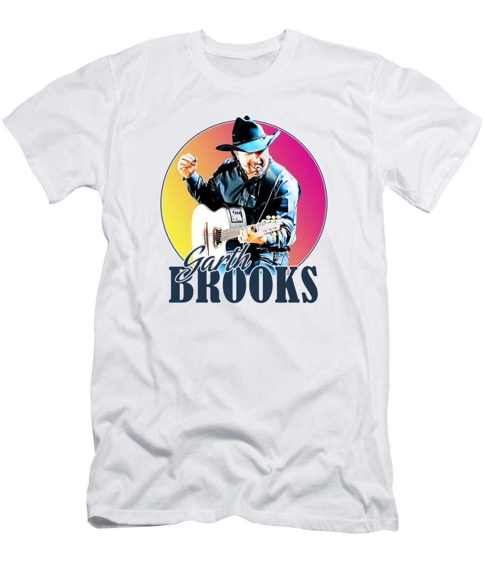 Retro Garth Brooks Portrait Sunset T-Shirt